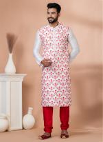 Banarasi Dhupion White Festival Wear Embroidery Work Kurta Pajama